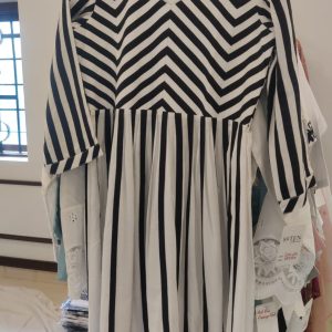 DNO 214 BW Gown Muslin Patch Dresss 214