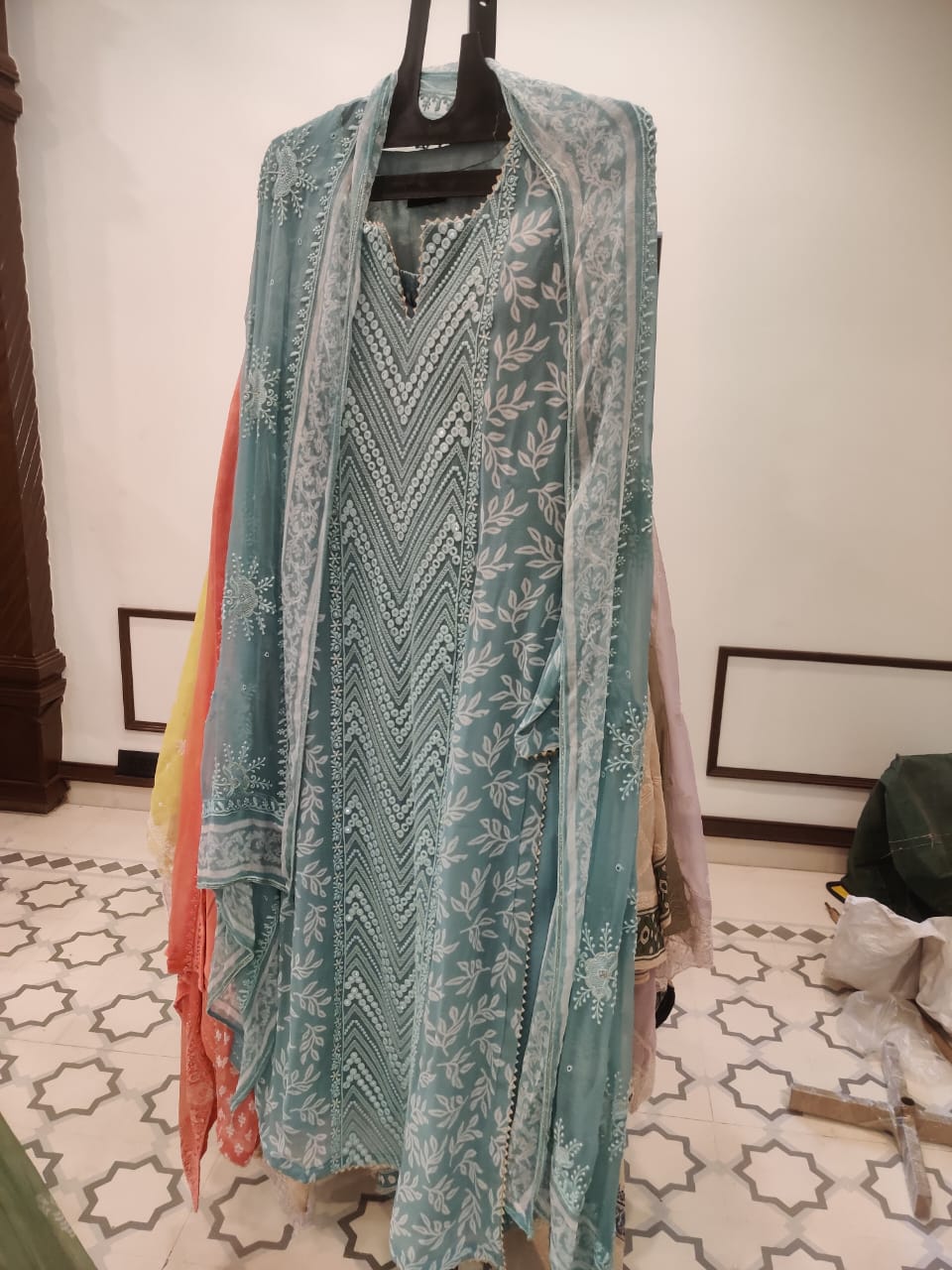 Georgette Lucknowi Discharge Print - 151