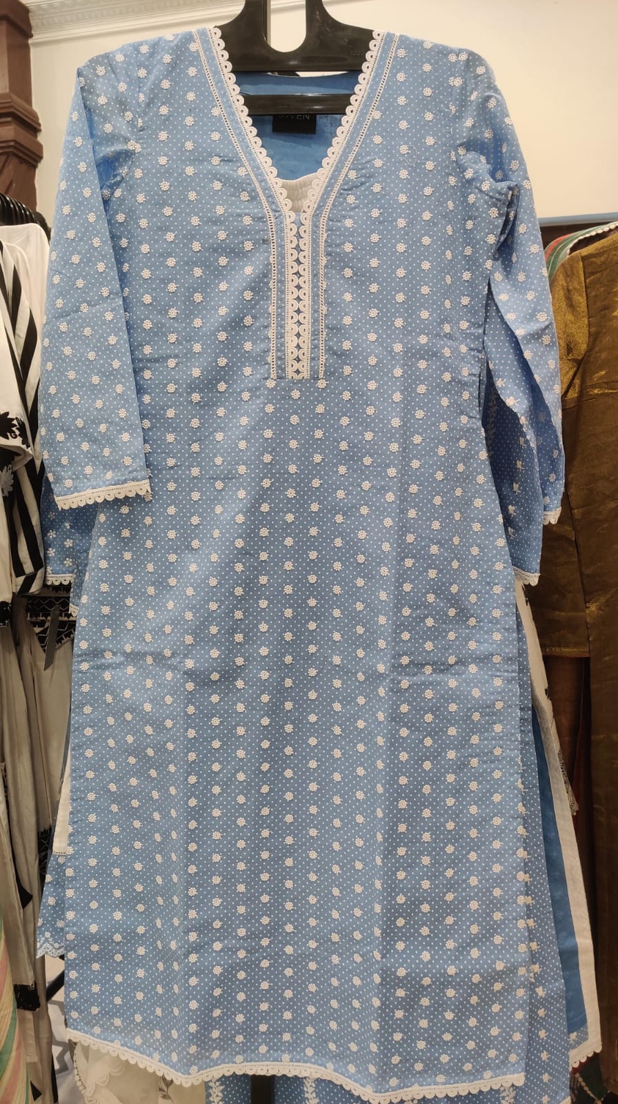 Cotton Embroidery & Mall Hand Print Dup - 196