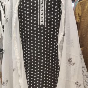 DNO197 Cotton Embroidery & Mull Hand Print Dup - 197