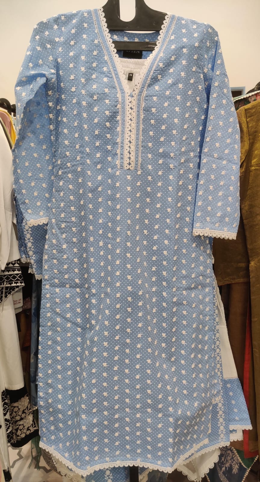 Cotton Embroidery & Mall Hand Print Dup - 198