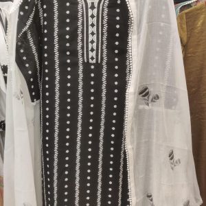 DNO203 Cotton Embroidery & Mull Hand Print Dup - 203