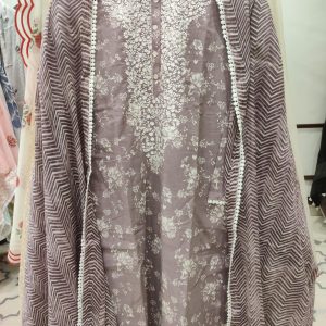 DNO206 Cotton Print & Embroidery Neck - 206