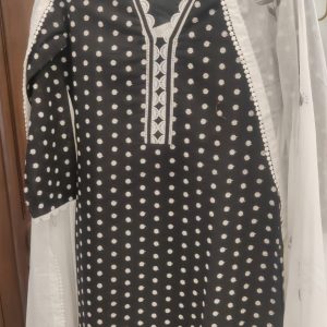 DNO218 Cotton Embroidery & Mull Hand Print Dup - 218