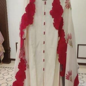 Mal Chanderi Applique Flower Embroidery - 53