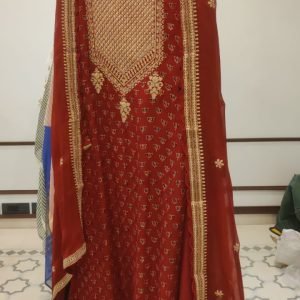 Ajrakh Embroidery Skd - 75