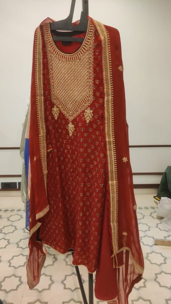 Ajrakh Embroidery Skd - 75