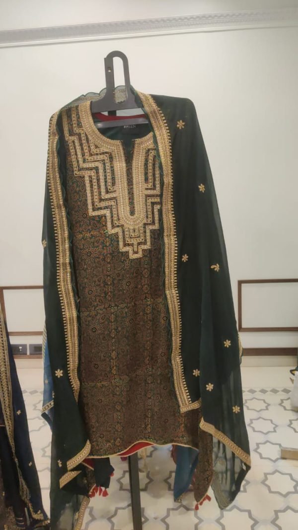 Ajrakh Embroidery Skd - 76