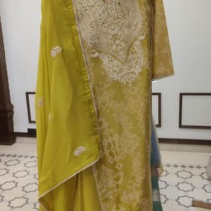 Chanderi Embroidery Digital Print  - 90