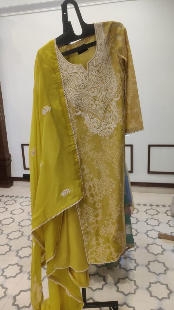 Chanderi Embroidery Digital Print  - 90